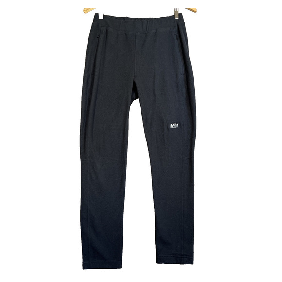 REI Fleece Track Pant Lounge Sweatpants Women XS Petite Black Zip Pockets Casual - Picture 1 of 14